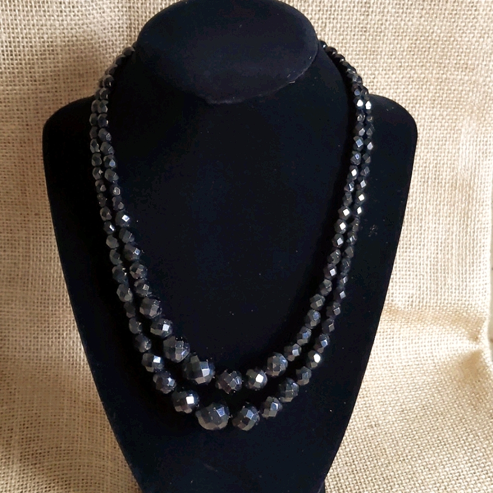Black beaded necklace